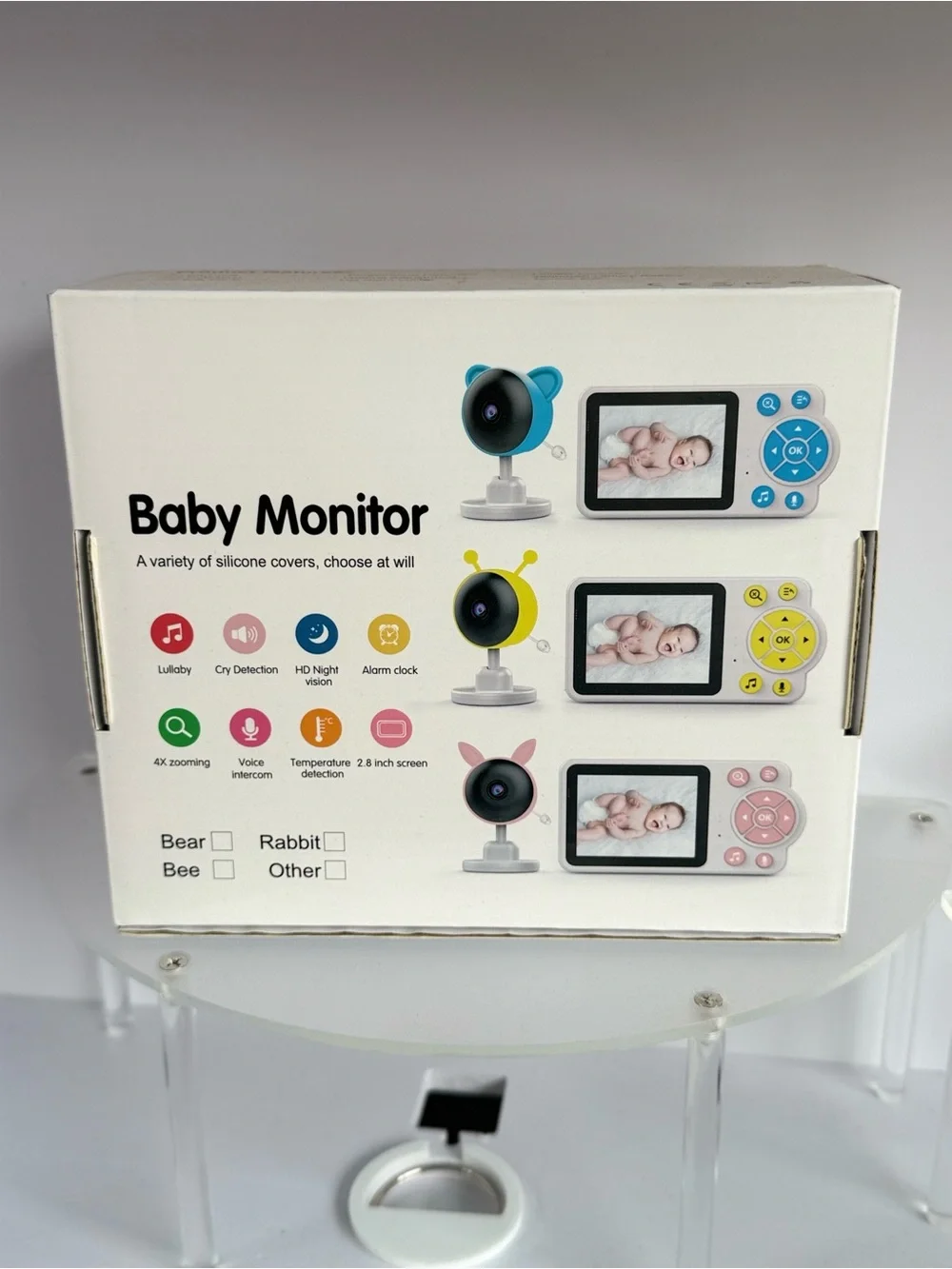 Video Baby Monitor 2.8” Screen Night Vision 2-Way Audio Temperature Zoom